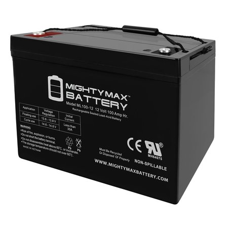 MIGHTY MAX BATTERY 12V 100Ah SLA Replacement Battery for Deka 8G31 MAX3962266